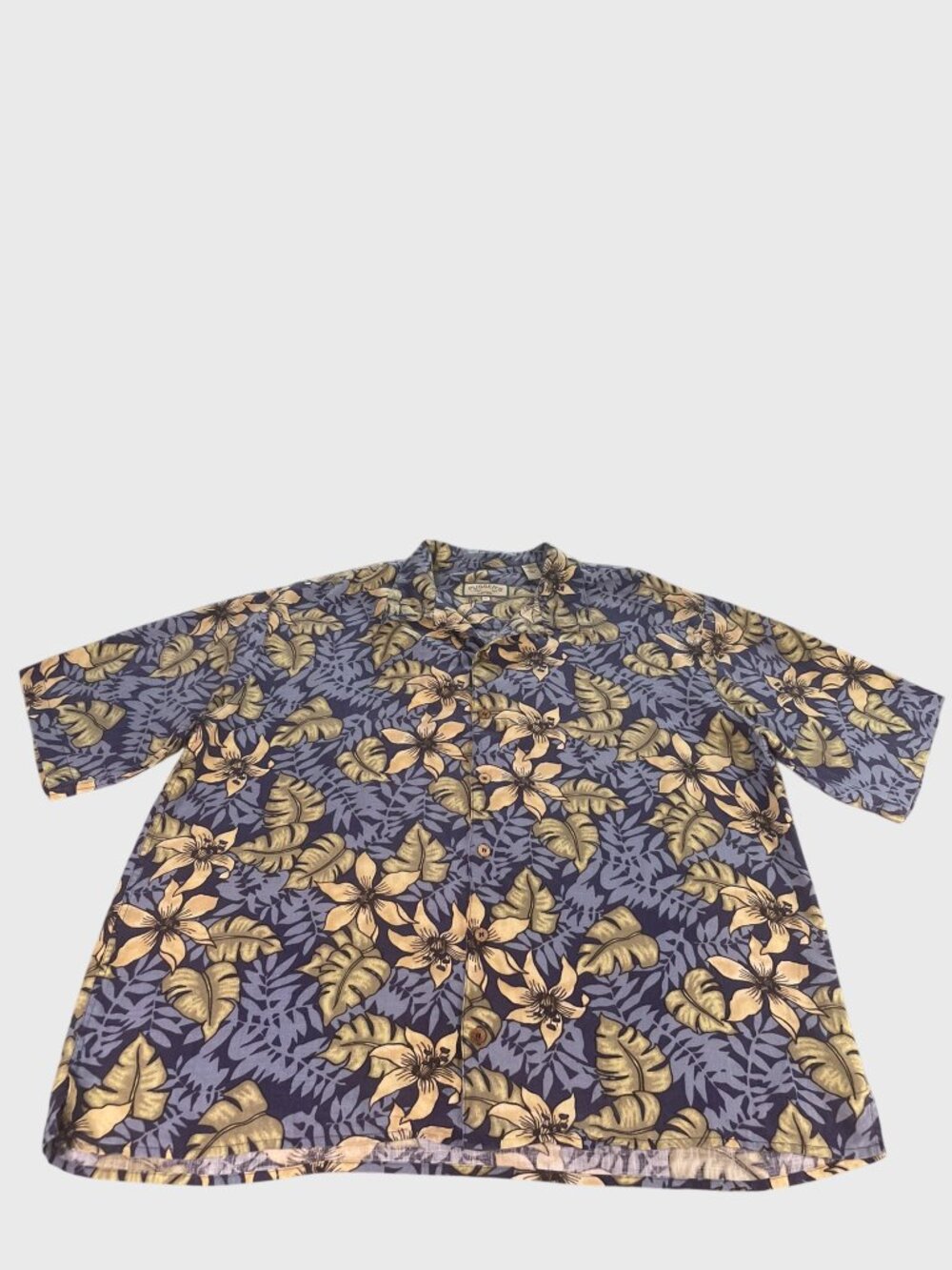 Vintage Pusser's Island Style Men's XL 100% Linen Hawaiian Floral Shirt